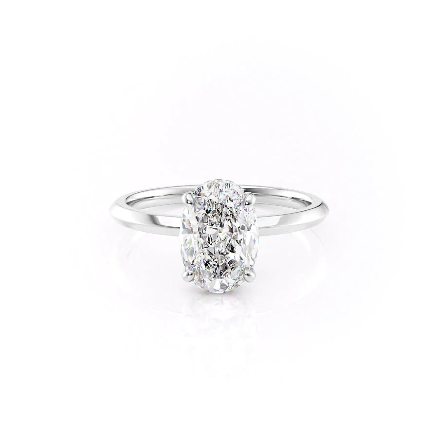 The Razor Liberty Set With Oval Solitaire Lab Diamond 1 Carat 14K White#material_14k-white