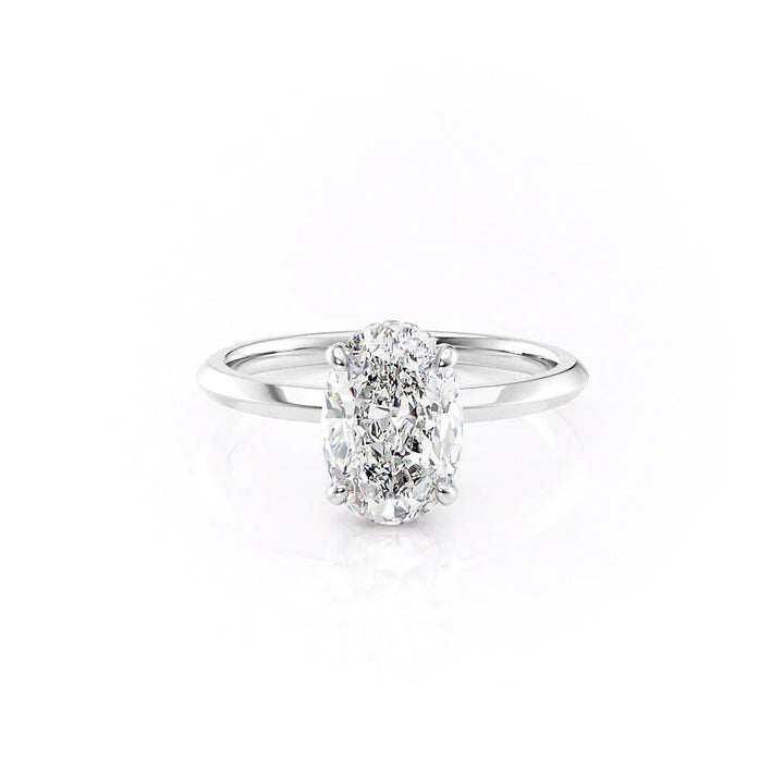 The Razor Liberty Set With Oval Solitaire Lab Diamond 1 Carat 14K White#material_14k-white