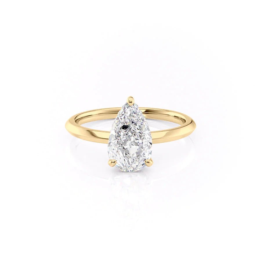 The Razor Liberty Set With Pear Solitaire Lab Diamond 1 Carat 14K Gold#material_14k-gold