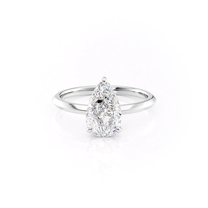 The Razor Liberty Set With Pear Solitaire Lab Diamond 1 Carat 14K White#material_14k-white