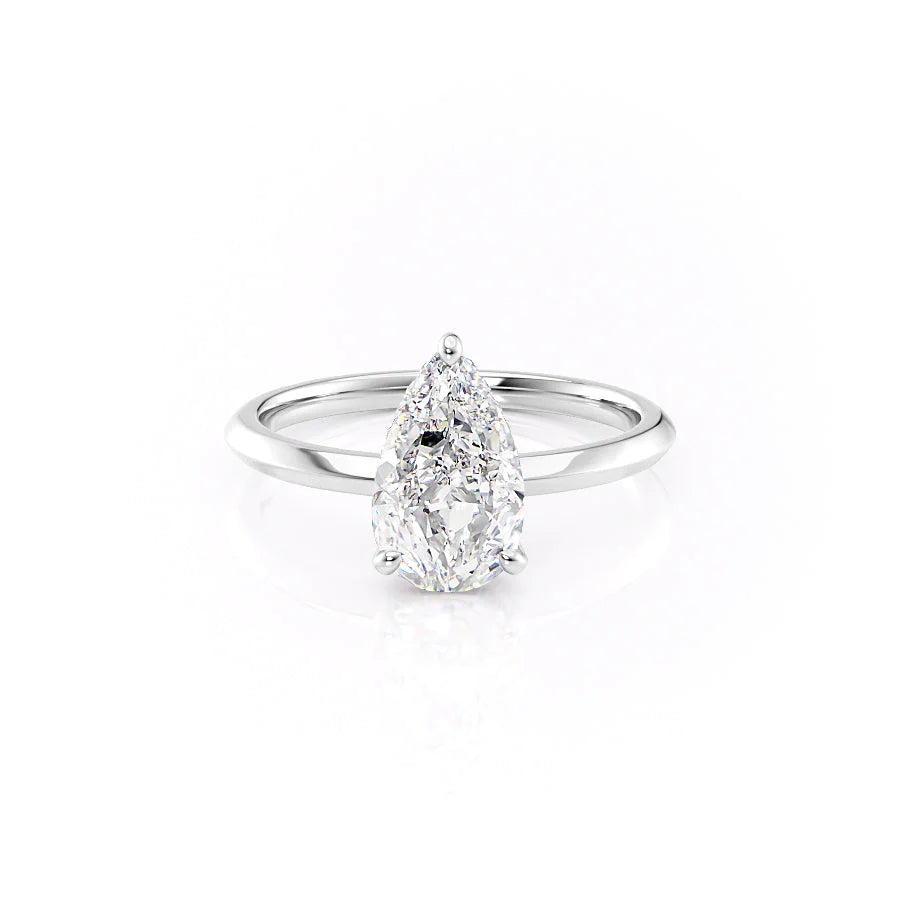 The Razor Liberty Set With Pear Solitaire Lab Diamond 1 Carat 18K White#material_18k-white