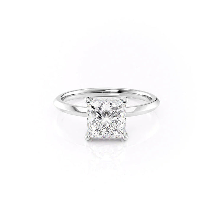 The Razor Liberty Set With Princess Solitaire Moissanite#material_14k-white