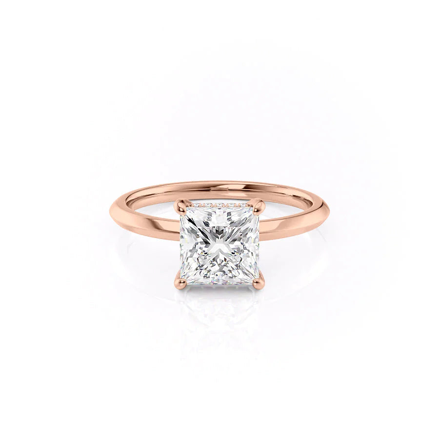 The Razor Liberty Set With Princess Solitaire Lab Diamond 1 Carat 18K Rose#material_18k-rose