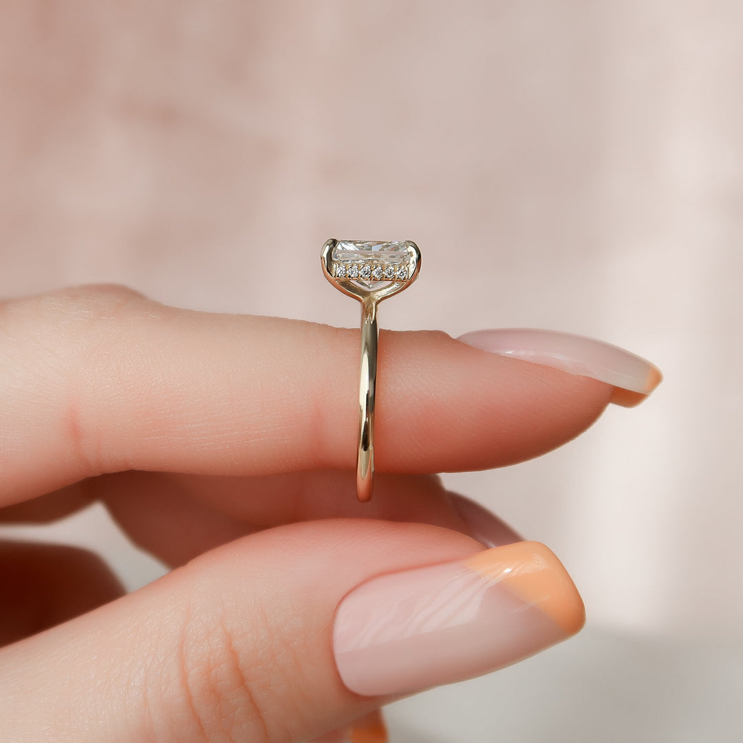 The Razor Liberty Set With Radiant Solitaire Moissanite#material_14k-gold