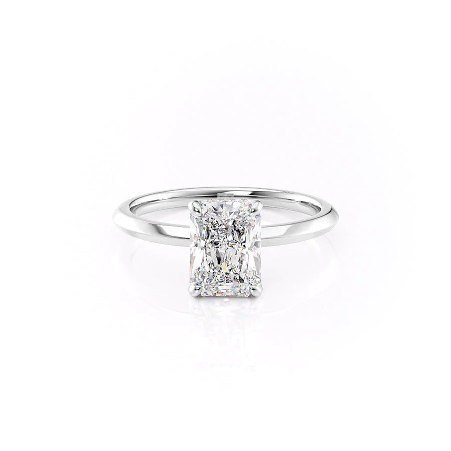 The Razor Liberty Set With Radiant Solitaire Lab Diamond 1 Carat 14K White#material_14k-white