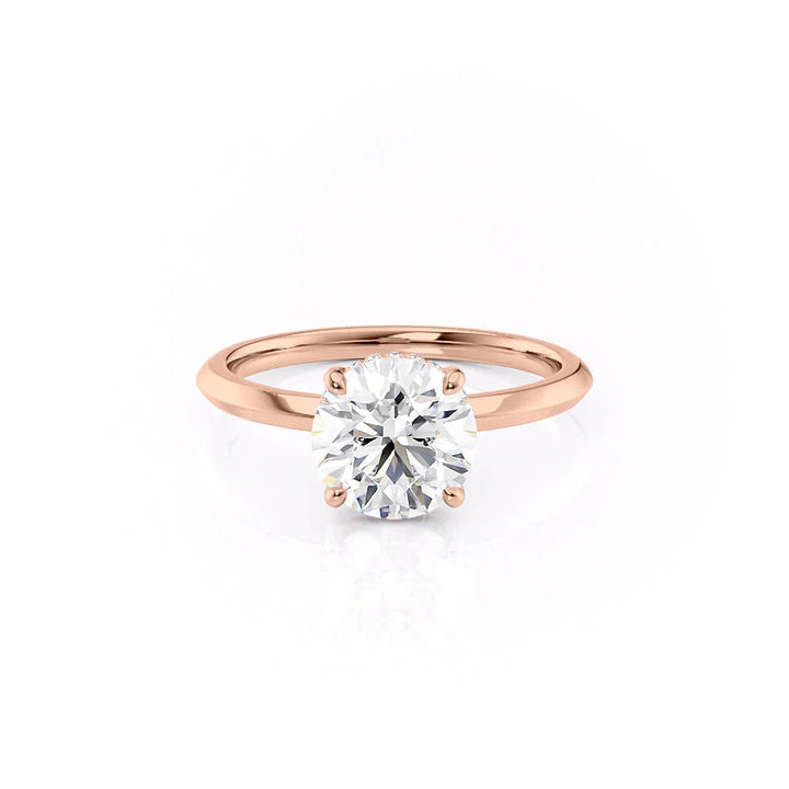 The Razor Liberty Set With Round Solitaire Moissanite#material_18k-rose