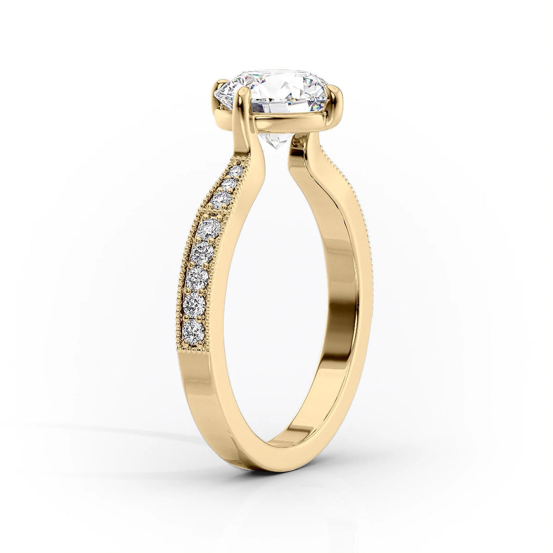 The Rosalind Set With Oval Pave Moissanite#material_18k-gold