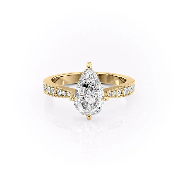 The Rosalind Set With Pear Pave Lab Diamond 1 Carat 14K Gold#material_14k-gold