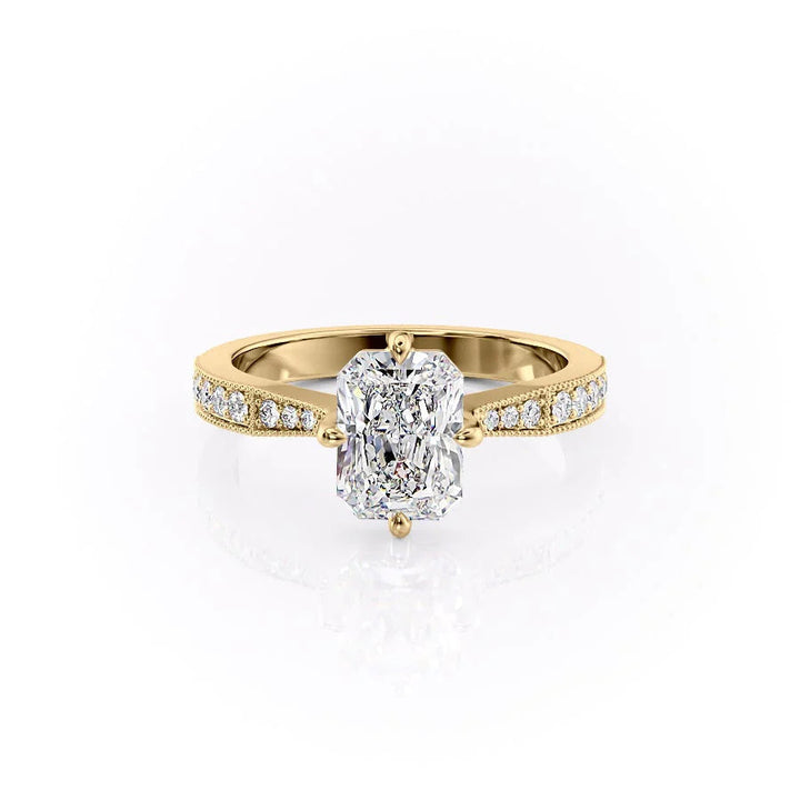 The Rosalind Set With Radiant Pave Lab Diamond 1 Carat 14K Gold#material_14k-gold