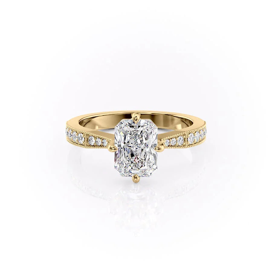 The Rosalind Set With Radiant Pave Moissanite#material_14k-gold