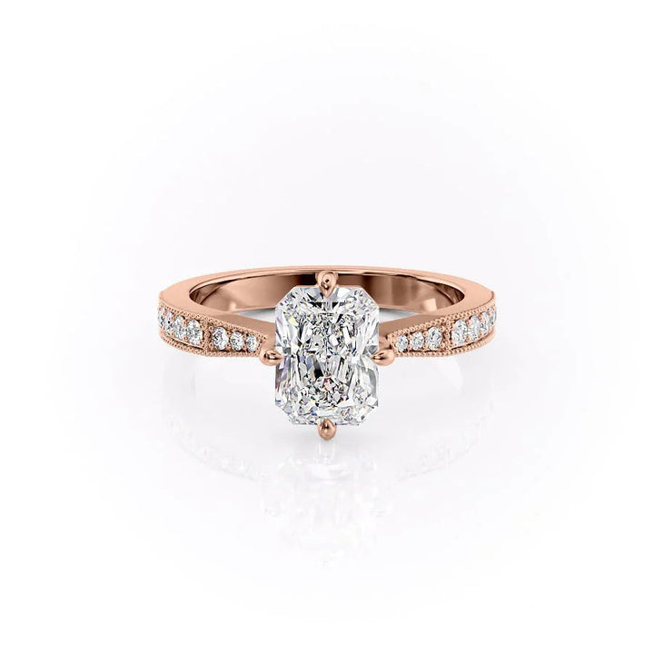 The Rosalind Set With Radiant Pave Lab Diamond 1 Carat 14K Rose#material_14k-rose