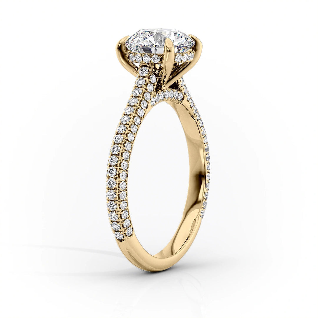 The Rosie Set With Cushion Pave Lab Diamond 1.5 Carat 14K Gold#material_14k-gold