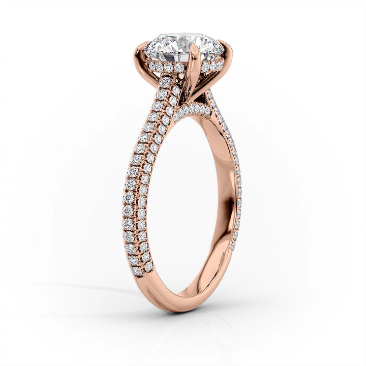 The Rosie Set With Cushion Pave Lab Diamond 1.5 Carat 14K Rose#material_14k-rose