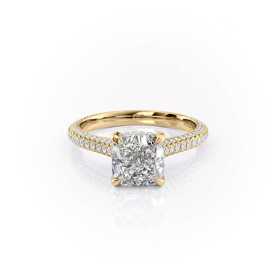 The Rosie Set With Cushion Pave Moissanite#material_18k-gold