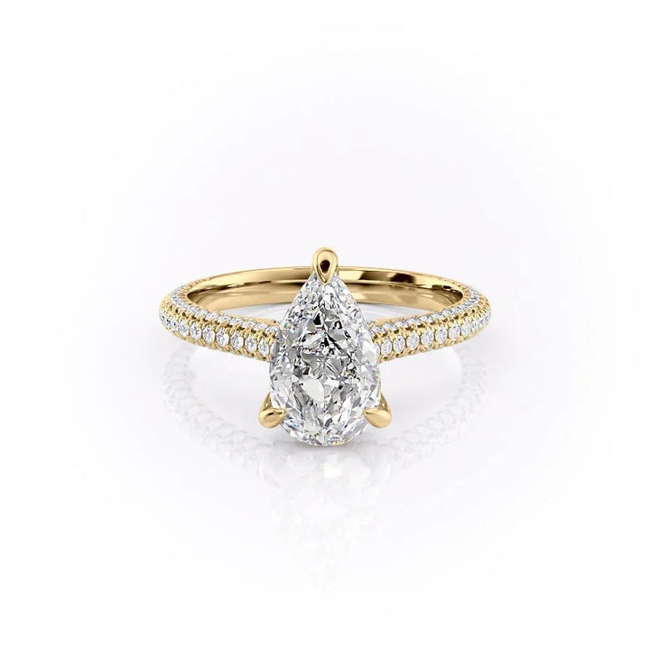 The Rosie Set With Pear Pave Lab Diamond 1 Carat 14K Gold#material_14k-gold