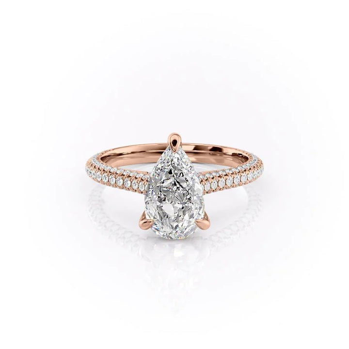 The Rosie Set With Pear Pave Moissanite#material_14k-rose