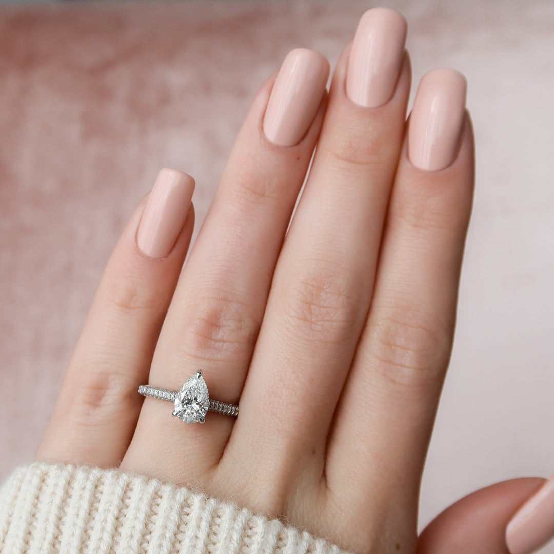 The Rosie Pear Lab Diamond Moissanite Engagement Ring