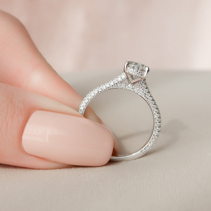 The Rosie Pear Lab Diamond Moissanite Engagement Ring *Shown with 1 ct #material_white
