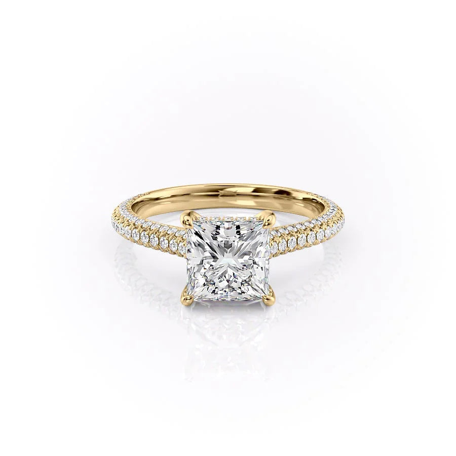 The Rosie Set With Princess Pave Lab Diamond 1 Carat 14K Gold#material_14k-gold