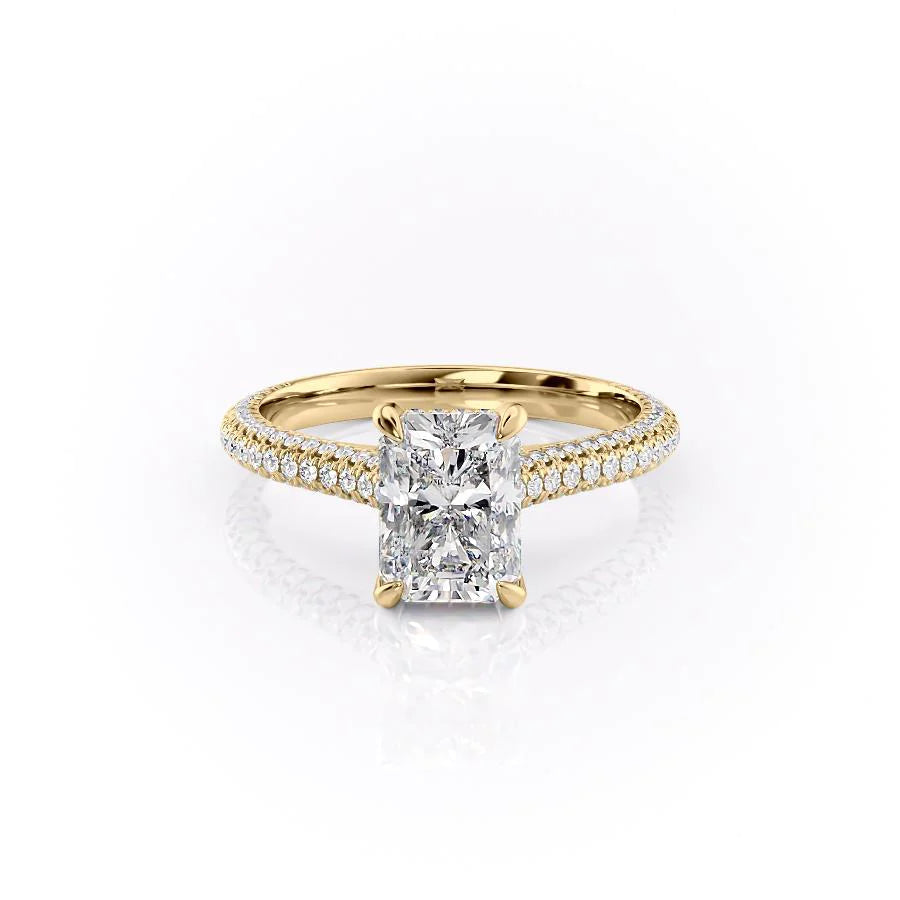 The Rosie Set With Radiant Pave Lab Diamond 1 Carat 14K Gold#material_14k-gold