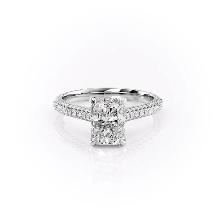 The Rosie Set With Radiant Pave Lab Diamond 1 Carat 14K White#material_14k-white