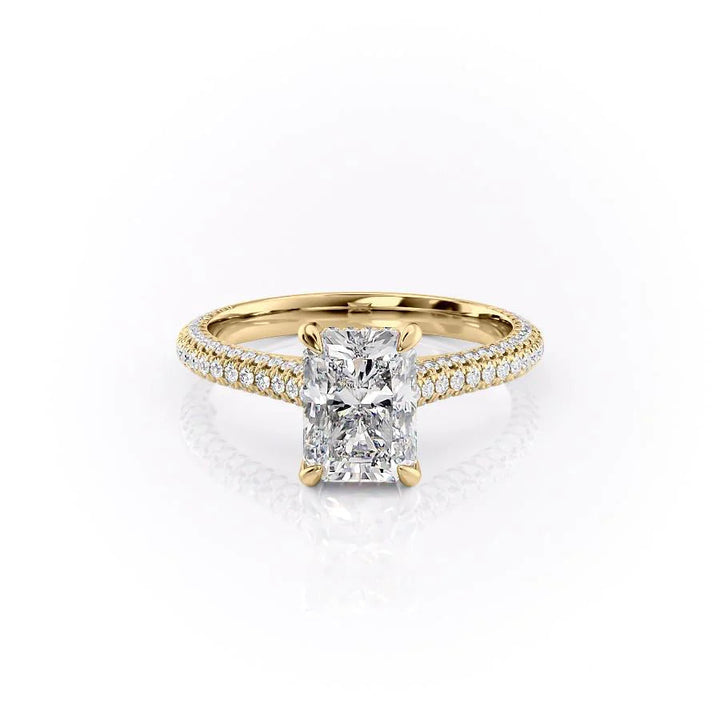 The Rosie Set With Radiant Pave Lab Diamond 1 Carat 18K Gold#material_18k-gold