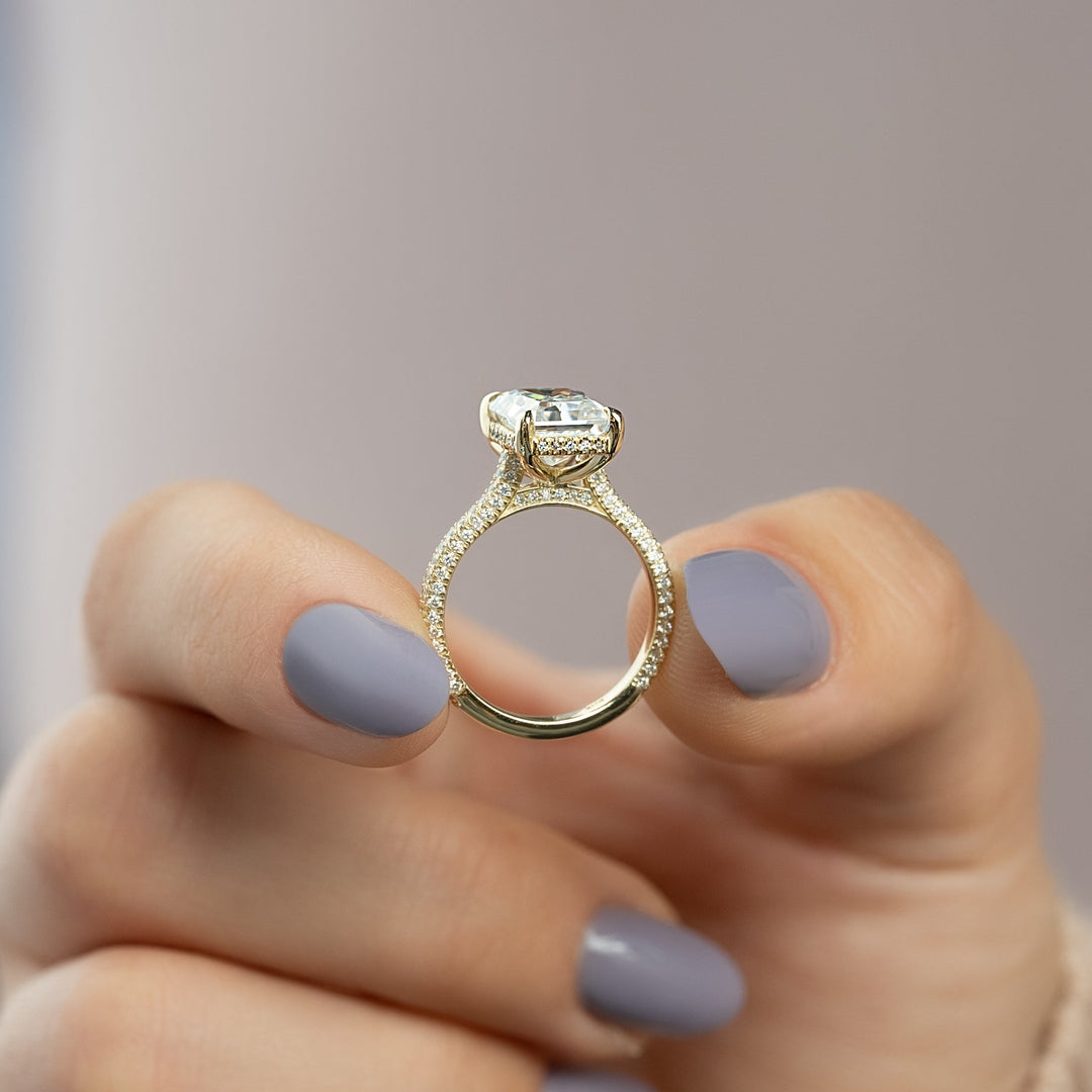 The Rosie Radiant Lab Diamond Moissanite Engagement Ring