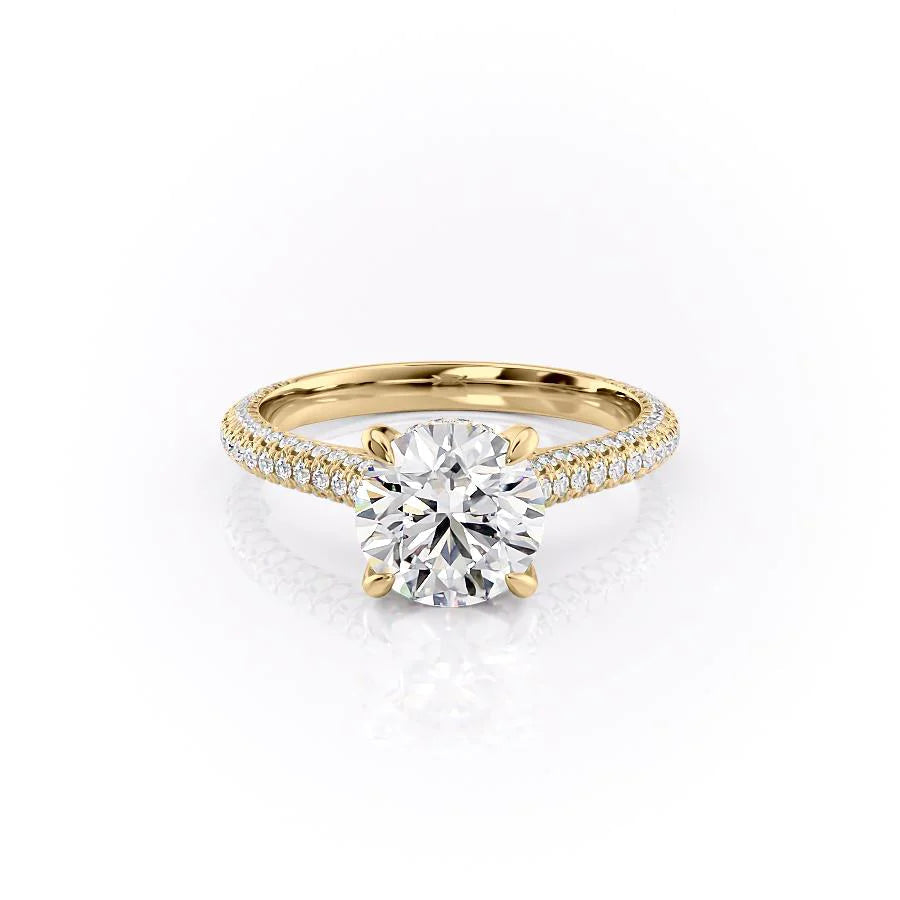 The Rosie Set With Round Pave Lab Diamond 1 Carat 14K Gold#material_14k-gold