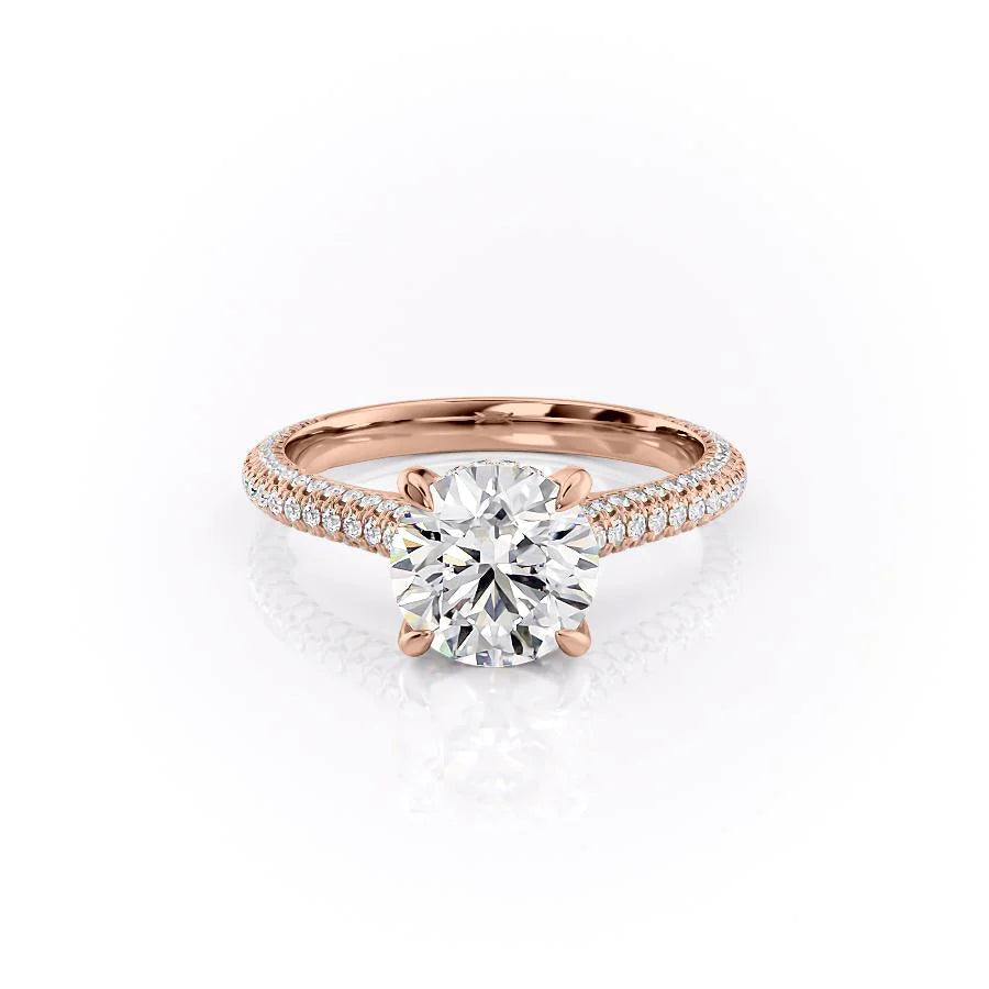 The Rosie Set With Round Pave Lab Diamond 1 Carat 14K Rose#material_14k-rose