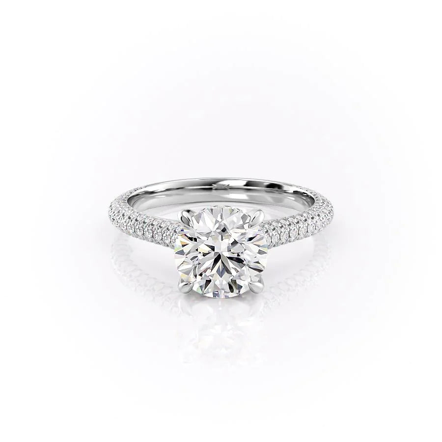 The Rosie Set With Round Pave Lab Diamond 1 Carat 14K White#material_14k-white