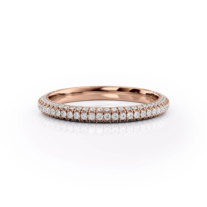 The Rosie Wedding Bands Diamonds Half Way 14K Rose#material_14k-rose