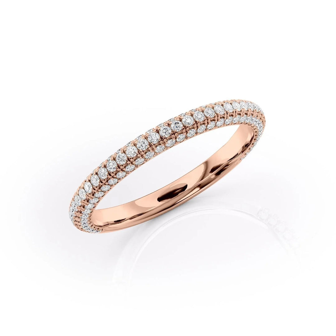 The Rosie Wedding Bands Diamonds Half Way 14K Rose#material_14k-rose