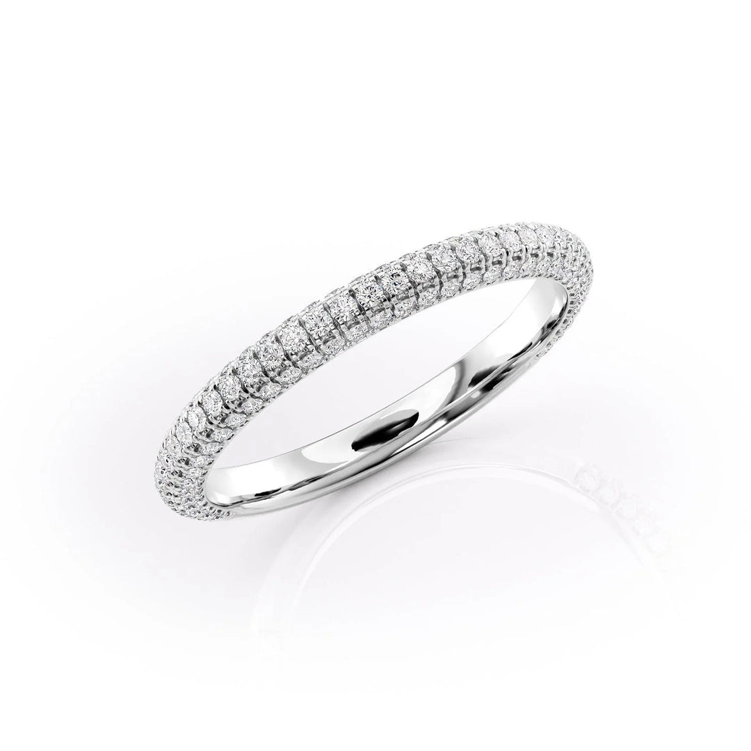 The Rosie Wedding Bands Diamonds Half Way 14K White#material_14k-white