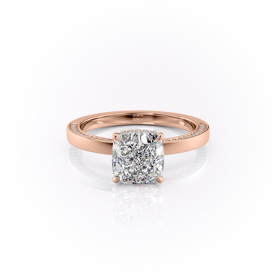 The Sabine Set With A Cushion Lab Diamond-L'Amour Brilliance #material_rose