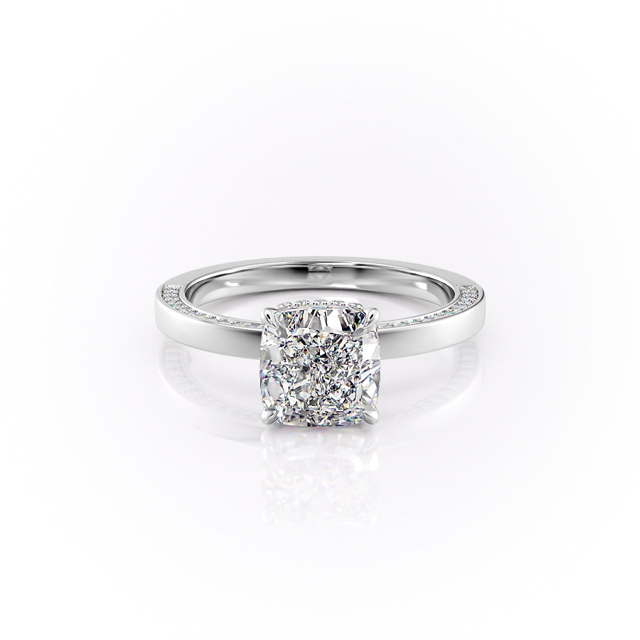 The Sabine Set With A Cushion Lab Diamond-L'Amour Brilliance #material_white