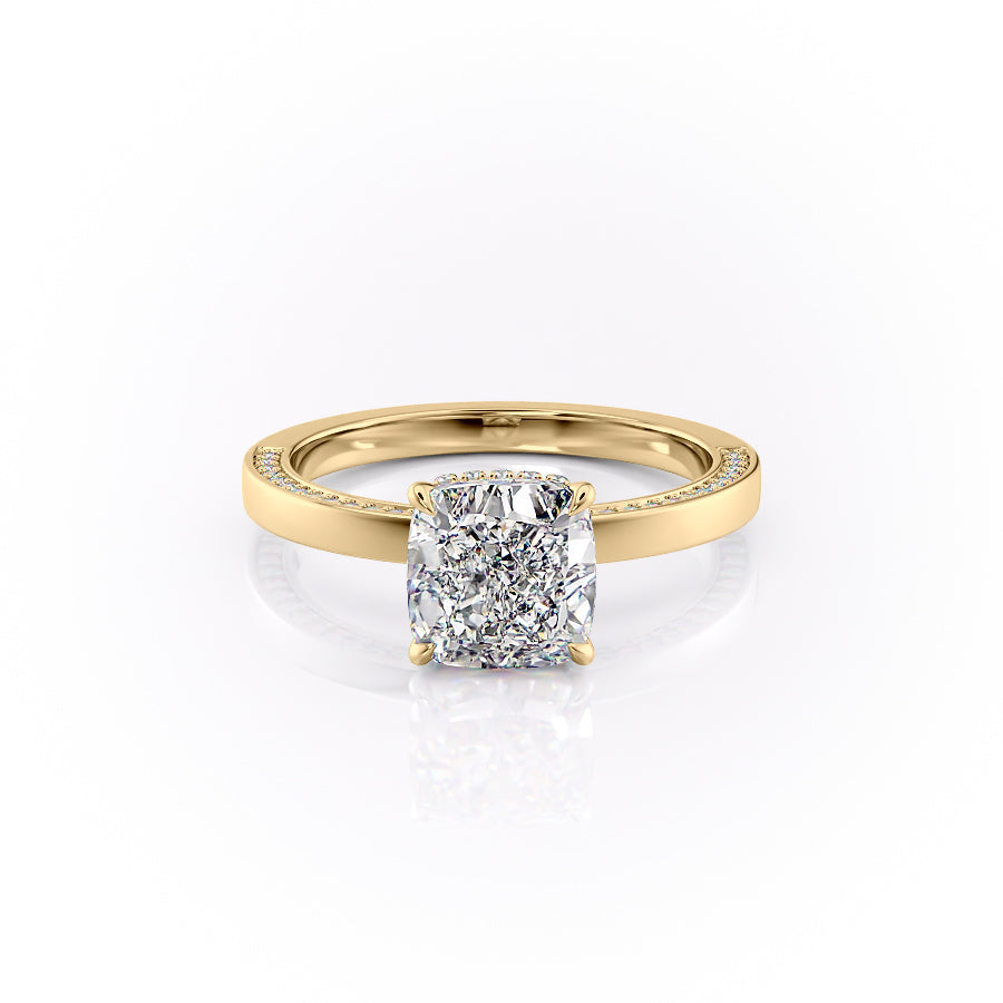 The Sabine Set With A Cushion Lab Diamond-L'Amour Brilliance #material_gold