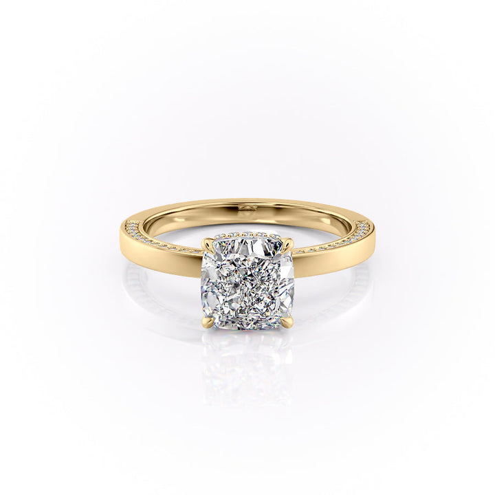 The Sabine Set With A Cushion Lab Diamond-L'Amour Brilliance #material_gold