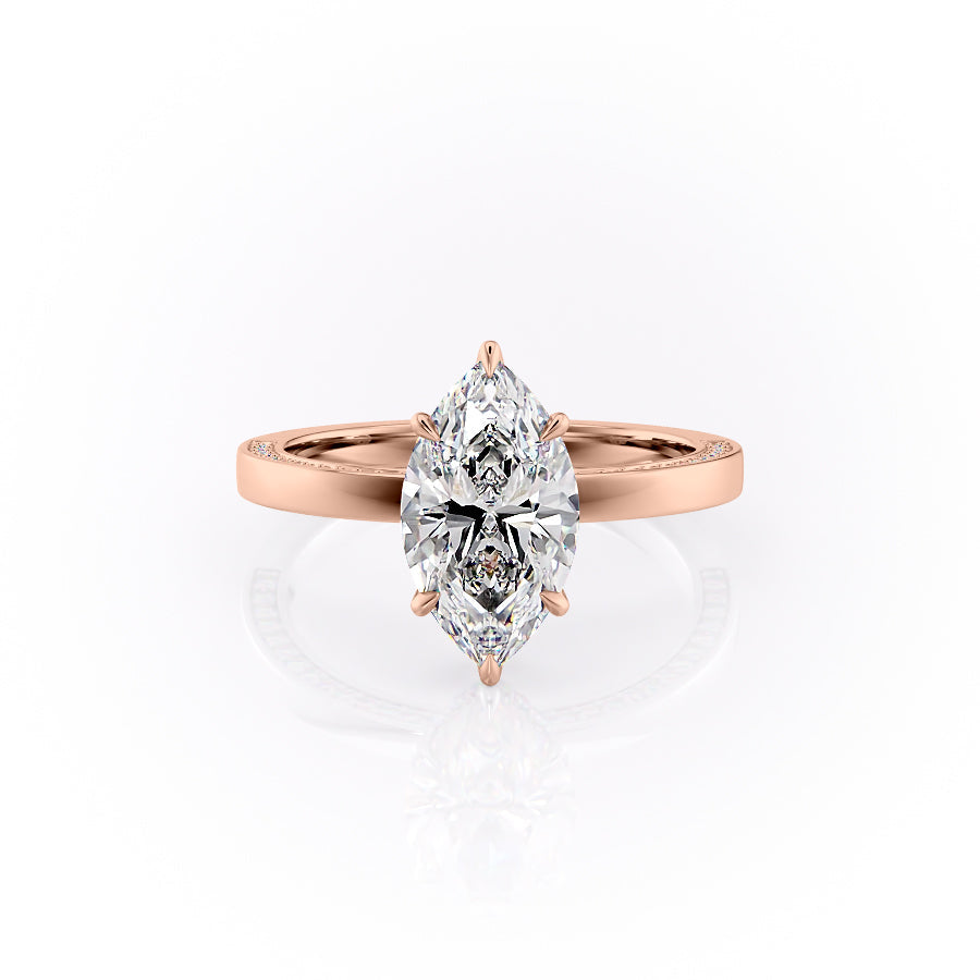 The Sabine Set With A Marquise Lab Diamond-L'Amour Brilliance #material_rose