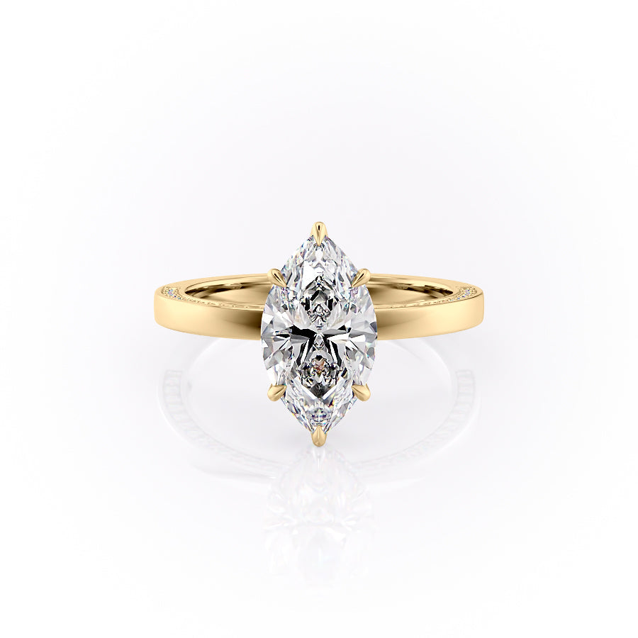 The Sabine Set With A Marquise Lab Diamond-L'Amour Brilliance #material_gold