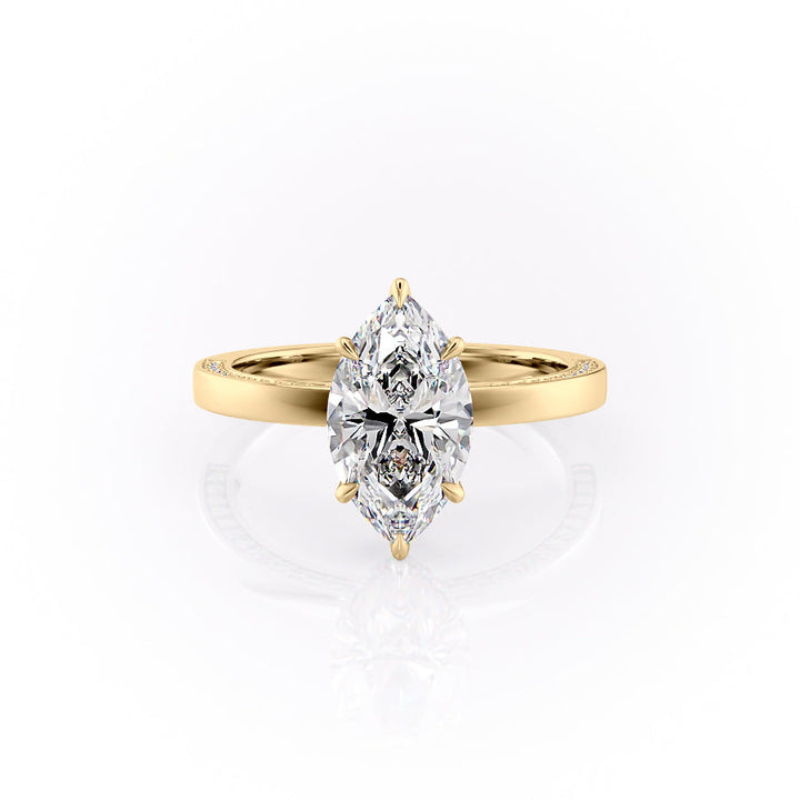 The Sabine Set With A Marquise Lab Diamond-L'Amour Brilliance #material_gold
