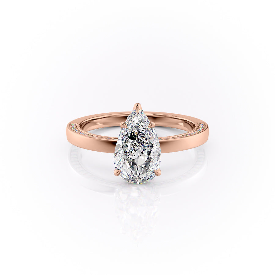The Sabine Set With A Pear Lab Diamond-L'Amour Brilliance #material_rose