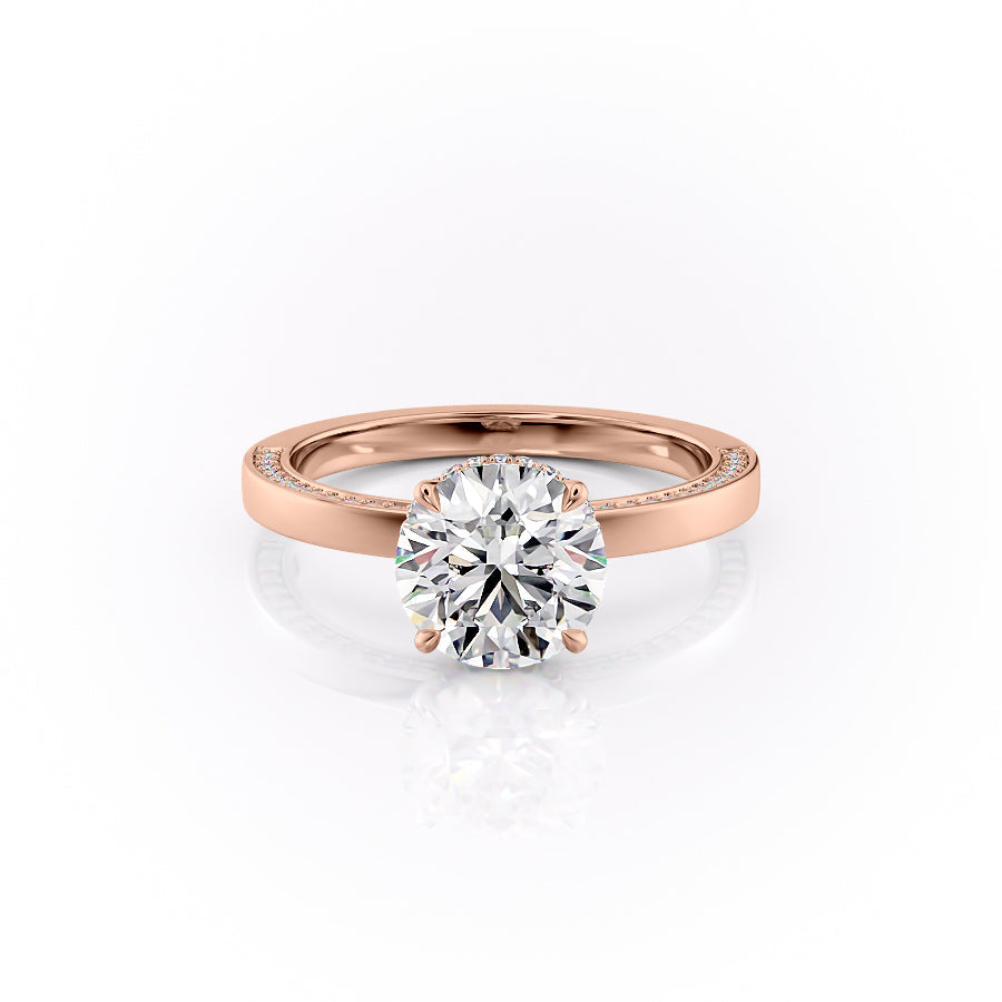 The Sabine Set With A Round Lab Diamond-L'Amour Brilliance #material_rose