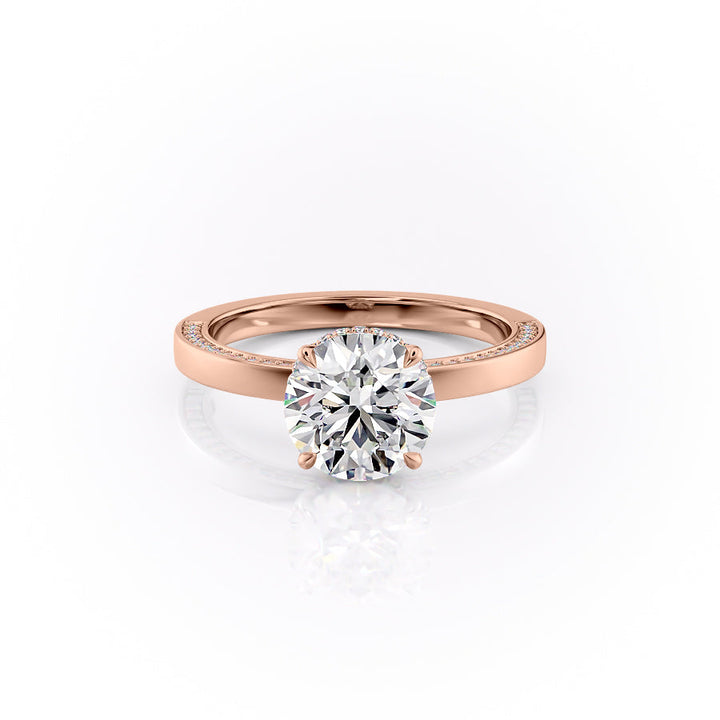 The Sabine Set With A Round Lab Diamond-L'Amour Brilliance #material_rose