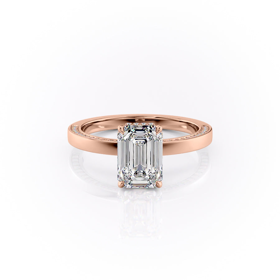 The Sabine Set With An Emerald Lab Diamond-L'Amour Brilliance #material_rose