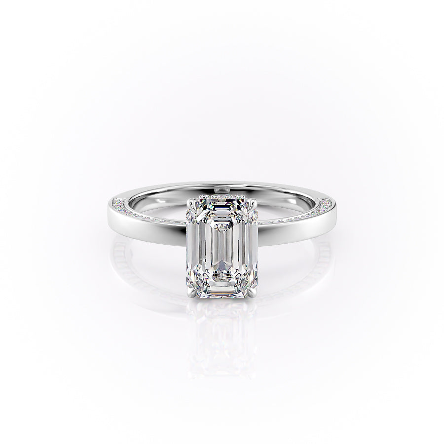 The Sabine Set With An Emerald Lab Diamond-L'Amour Brilliance #material_white
