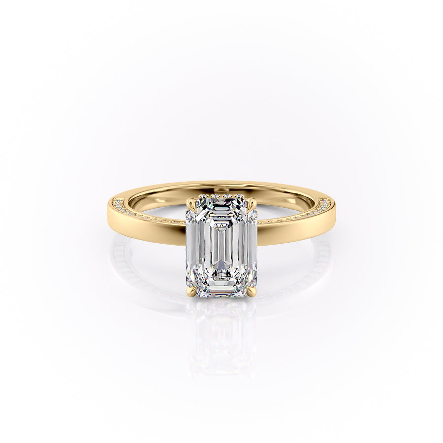 The Sabine Set With An Emerald Lab Diamond-L'Amour Brilliance #material_gold