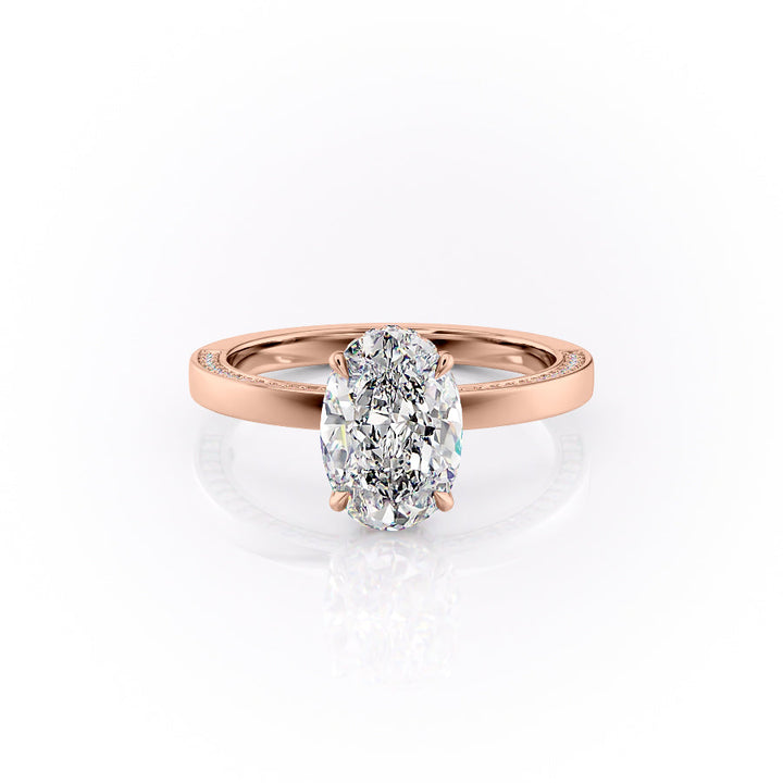 The Sabine Set With An Oval Lab Diamond-L'Amour Brilliance #material_rose