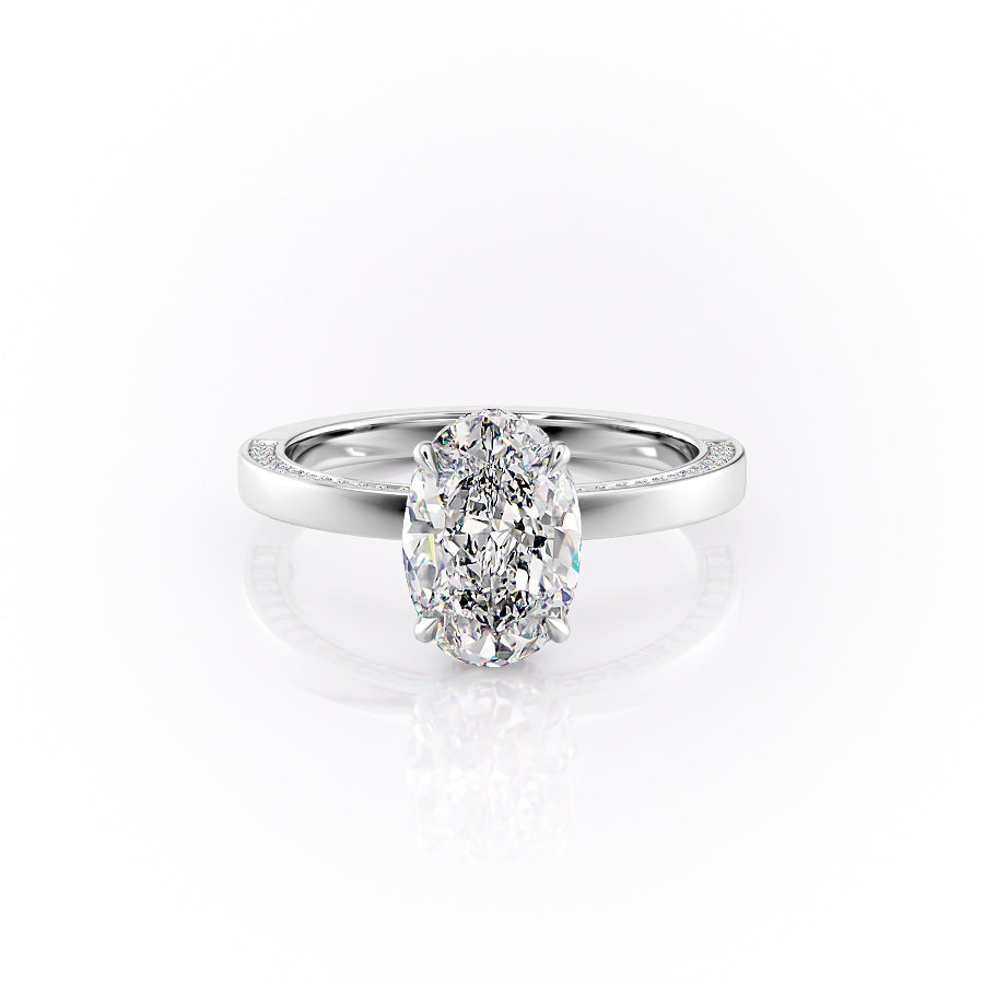 The Sabine Set With An Oval Lab Diamond-L'Amour Brilliance #material_white
