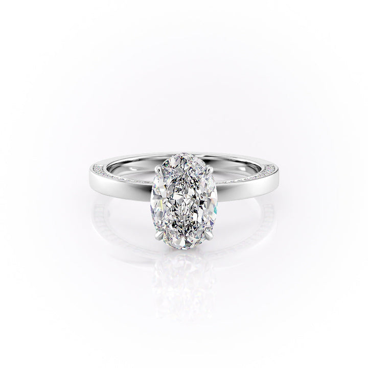 The Sabine Set With An Oval Lab Diamond-L'Amour Brilliance #material_white
