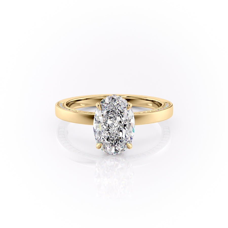 The Sabine Set With An Oval Lab Diamond-L'Amour Brilliance #material_gold